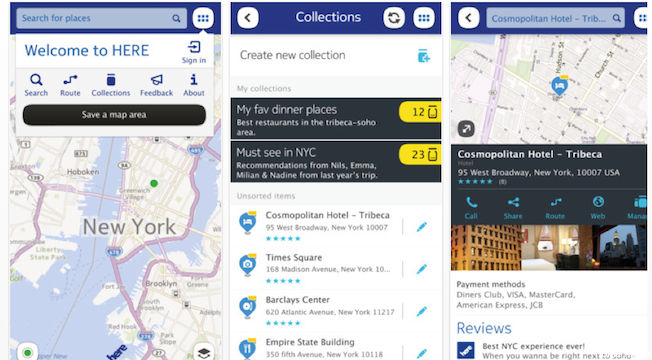 nokia maps here ios screenshot